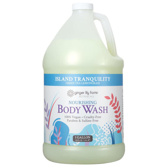 Picture of Ginger Lily Farms Botanicals Nourishing Body Wash, Island Tranquility, 100% Vegan & Cruelty-Free, Green Tea & Lemongrass Scent, 1 Gallon Refill (128 fl. oz.)