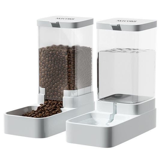 Picture of NKECOBJI Gravity Pet Feeder and Water Dispenser Set, Automatic Dog Feeder and Dog Water Dispenser for Dogs Cats Pets Animals Large Capacity(3.8L)