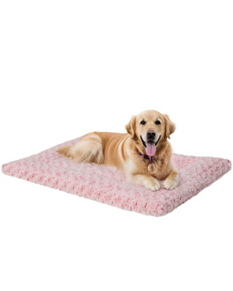 Picture of Washable Dog Bed Mat Reversible Dog Crate Pad Soft Fluffy Pet Kennel Beds Dog Sleeping Mattress for Large Jumbo Medium Small Dogs, 41 x 27 Inch, Pink