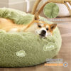 Picture of Bedsure Calming Dog Bed for Medium Dogs - Donut Washable Medium Pet Bed, Anti-Slip Round Fluffy Plush Faux Fur Cat Bed, Fits up to 45 lbs Pets, Green, 30 inches