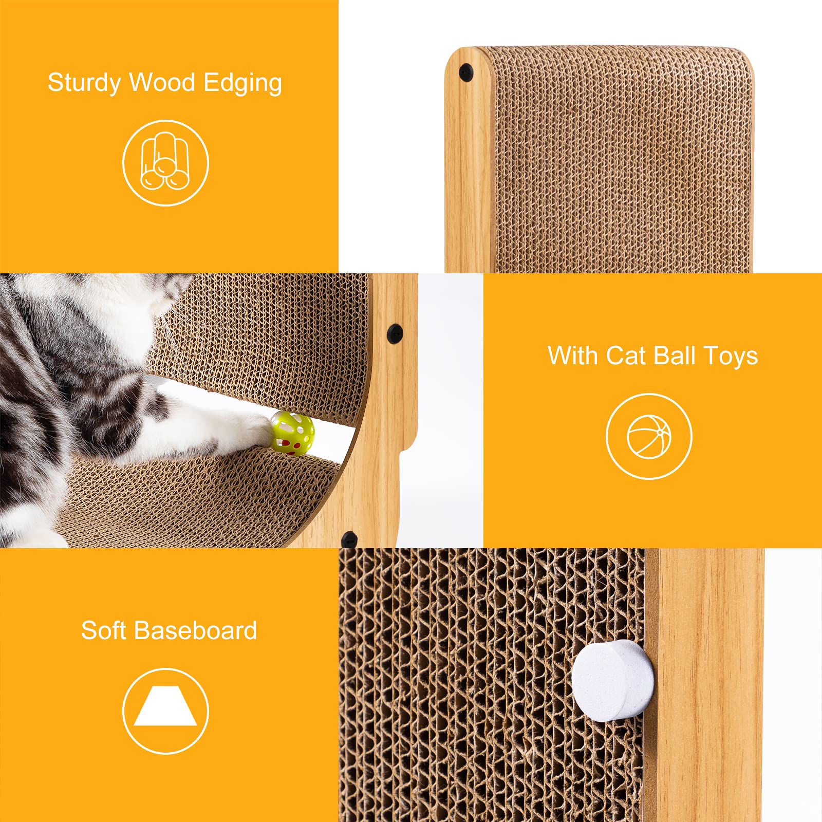 GetUSCart- Poils bebe L Shape Cat Scratcher, 26.8 Inch Cat Scratchers ...