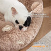 Picture of Bedsure Calming Dog Bed for Medium Large Dogs - Donut Washable Large Pet Bed, 33 inches Anti-Slip Round Fluffy Plush Faux Fur Dog Bed, Camel