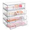 Picture of Vtopmart 12''W Clear Stackable Storage Drawers,4 Pack Acrylic Plastic Organizers Bins for Makeup Palettes, Cosmetics, and Beauty Supplies,Ideal for Vanity, Bathroom,Cabinet,Desk Organization