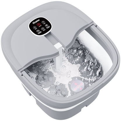 Picture of HOSPAN Collapsible Foot Spa Electric Rotary Massage, Foot Bath with Heat, Bubble, Remote, and 24 Motorized Shiatsu Massage Balls. Pedicure Foot Spa for Feet Stress Relief - FS02A