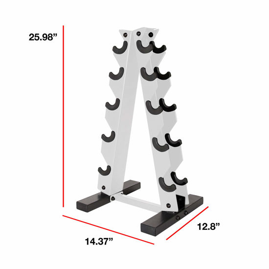 GetUSCart- CAP Barbell A-Frame Dumbbell Weight Rack, White