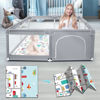 Picture of Fshibila Baby Playpen with Mat, Baby Playpens for Babies and Toddlers, Baby Fence Play Pen for Indoor & Outdoor, Sturdy Safety Play Yard with Soft Breathable Mesh, 50 * 50 * 27 inches Grey