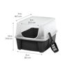 Picture of IRIS USA Large Cat Litter Box with Scatter Shield and Scoop, Open Top High Sided Cat Litter Pan, Black