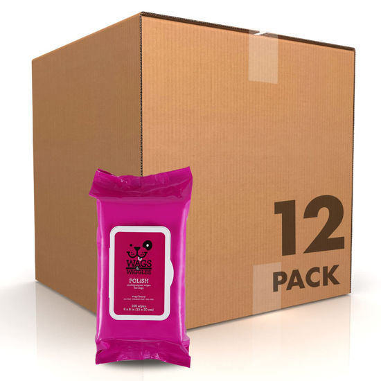 Picture of Wags & Wiggles Polish Multipurpose Wipes for Dogs | Clean & Condition Your Dog's Coat Without A Bath | Fresh Very Berry Scent Your Dog Will Love, 100 Count - 12 Pack,FF12824PCS12