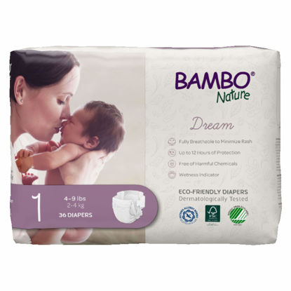 Picture of Bambo Nature Premium Baby Diapers, Size 1, 36 Count (Pack of 6), Total 216 Count