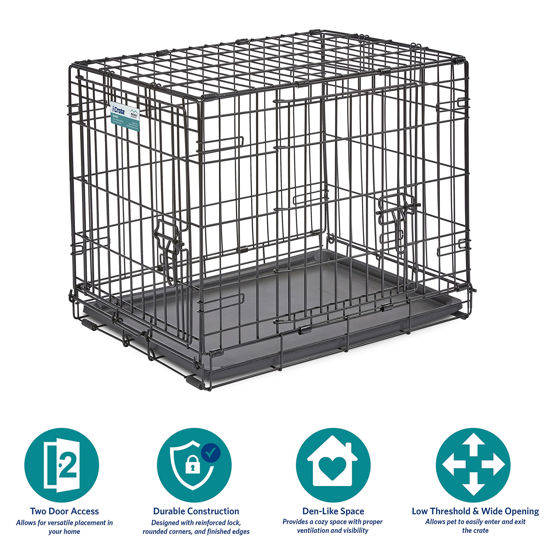View of GetUSCart- MidWest Homes for Pets Newly Enhanced Double Door iCrate Dog ...