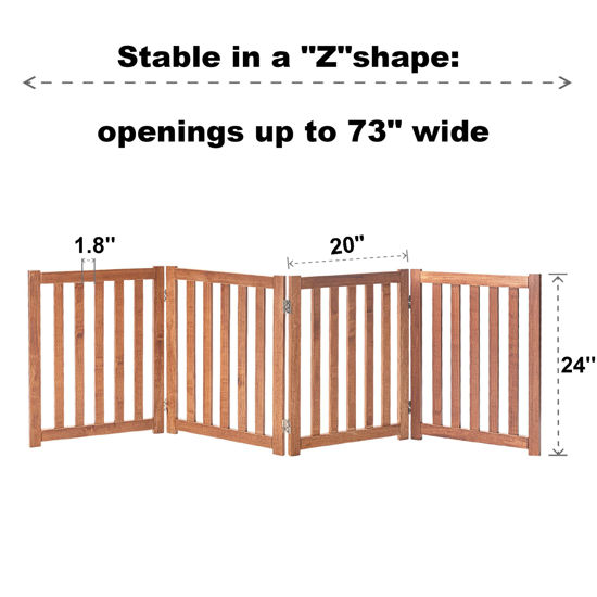 Solid Wood Freestanding Pet Gate - 3-Panel Safety Fence For Doorways & Stairs, 16.9" Height