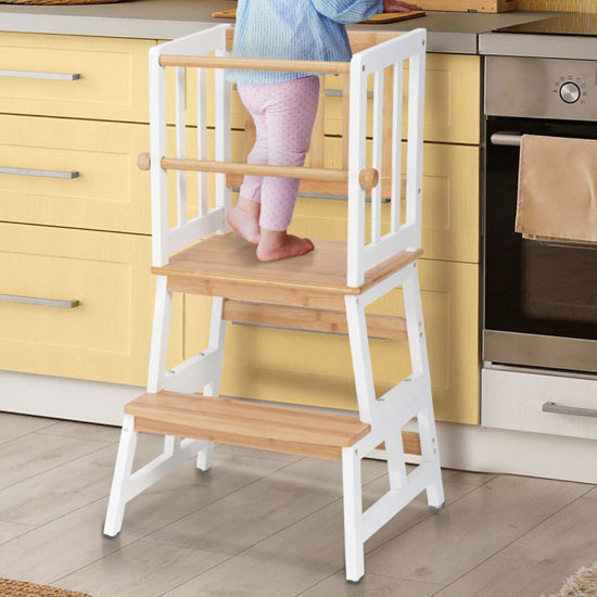 GetUSCart- COSYLAND Kids Kitchen Step Stool, Toddler Standing Tower ...