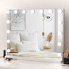 Picture of HIEEY Vanity Mirror with Lights, Hollywood Lighted Mirror with 15 Dimmable LED Bulbs, Makeup Mirror with Lights, and 5X Magnification Mirror, 3 Colors Modes,Touch Control, Metal Frame,White