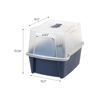 Picture of IRIS USA Large Cat Litter Box Enclosure with Front Door Flap and Scoop, Hooded Kitty Litter Tray with Entry Gate for Privacy, Navy