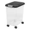 Picture of IRIS USA Airtight Dog Food Storage Container, Up to 30 lbs, Attachable Wheels, for Dog Cat Bird and other Pet Food Storage Bin, Keep Fresh, Easy Mobility, BPA Free, Black