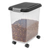 Picture of IRIS USA Airtight Dog Food Storage Container, Up to 30 lbs, Attachable Wheels, for Dog Cat Bird and other Pet Food Storage Bin, Keep Fresh, Easy Mobility, BPA Free, Black