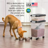 Picture of IRIS USA 30 lbs & 11 lbs Combo Airtight Dog Food Storage Container, Stackable Treat Box, 2-Cup Scoop, Wheels, Keep Fresh, Easy Mobility, Black