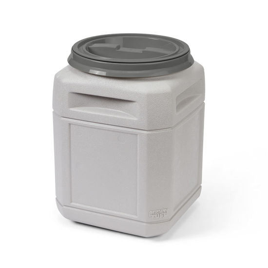 Picture of Mighty Tuff 10 Gallon/up to 40 Pound Pet Food Storage Container with 1 Cup Measurement Scoop, Airtight Lid and Built-In Handles for Easy Transport, Made for Durable and Versatile Storage