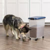 Picture of IRIS USA WeatherPro Airtight Dog Food Storage Container, Up to 40 lbs, Attachable Wheels, For Dog Cat Bird and Other Pet Food Storage Bin, Keep Fresh, Translucent Body, Easy Mobility, Navy