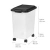 Picture of IRIS USA Dog Food Storage Container, 2 Pack, Up to 30 lbs Each, Airtight Seal for Freshness, Wheels for Rolling, Easy One Hand Opening, Made in USA, BPA Free, Clear/Black