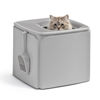 Picture of IRIS USA Large Premium Square Top Entry Cat Litter Box with Scoop, Kitty Litter Pan with Litter Particle Catching Cover and Privacy Walls, Gray