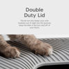 Picture of IRIS USA Large Premium Square Top Entry Cat Litter Box with Scoop, Kitty Litter Pan with Litter Particle Catching Cover and Privacy Walls, Gray