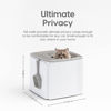 Picture of IRIS USA Premium Square Top Entry Cat Litter Box with Scoop, Kitty Litter Pan with Litter Particle Catching Cover and Privacy Walls, White/Gray