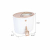 Picture of IRIS USA Large Top Entry Cat Litter Box with Scoop, Stylish Round Cat Litter Box Enclosure, Kitty Litter Box, White/Beige