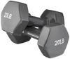 Picture of Amazon Basics Vinyl Hexagon Workout Dumbbell Hand Weight, 40 pounds, Set of 2, Grey