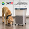 Picture of IRIS USA WeatherPro Airtight Dog Food Storage Container, Up to 54 lbs, Attachable Wheels, For Dog Cat Bird and Other Pet Food Storage Bin, Keep Fresh, Translucent Body, Easy Mobility, Navy