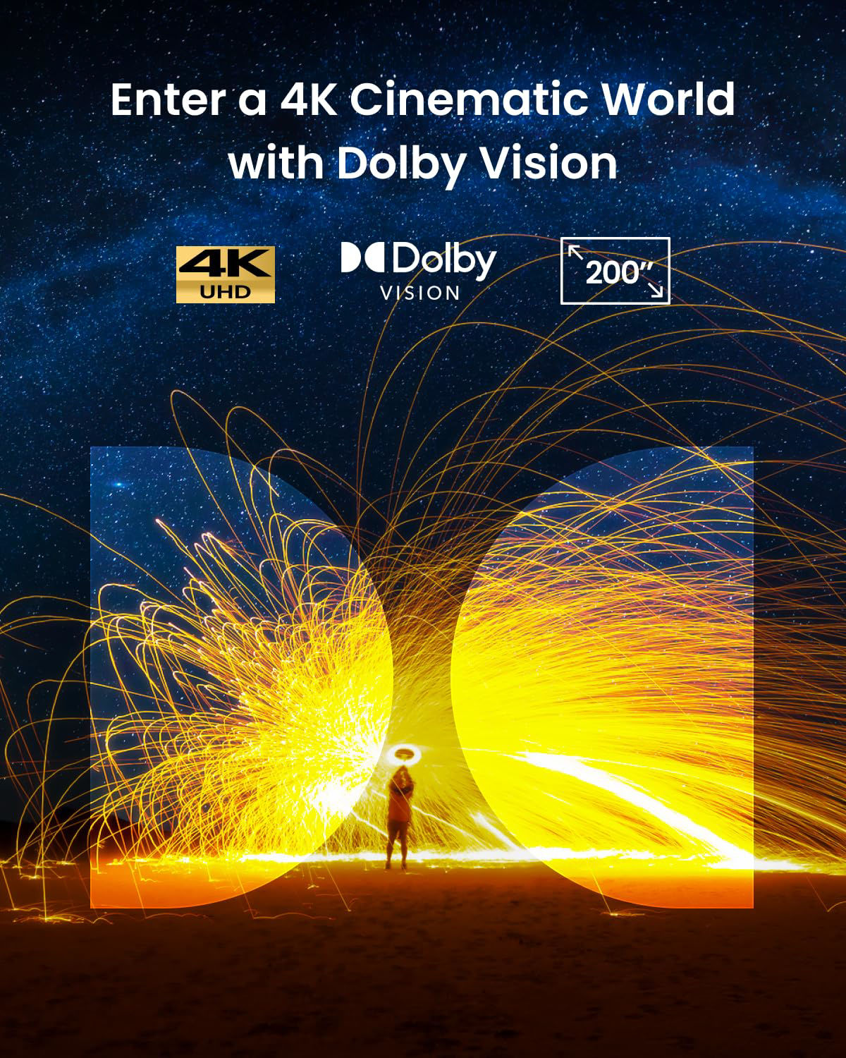 GetUSCart- NEBULA Cosmos 4K SE Smart Projector, 4K High-Brightness ...