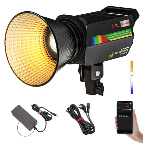 Picture of IFOOTAGE Bi-Color LED Video Continuous Lighting, 200W Continuous Video Lighting, 2700K-6500K, CRI 98/CQS 96/TLCI 99/38000LM+10 Effects, Studio Photography Continuous Output Light, SL1 200BNA