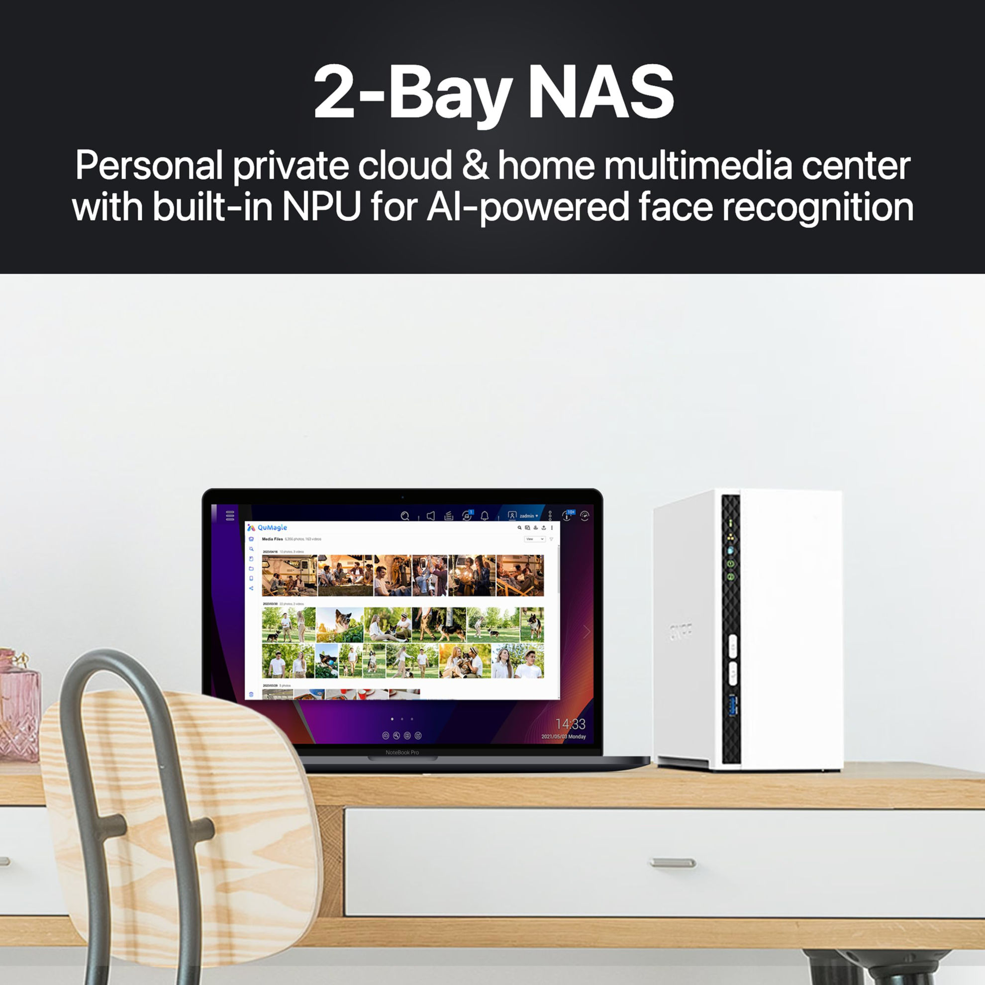 GetUSCart- QNAP 2 Bay Home NAS with 4TB Storage Capacity, Preconfigured ...