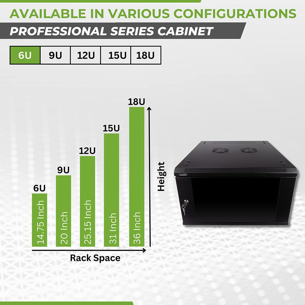GetUSCart- NavePoint 6U Server Rack Enclosure - 23.6” Deep, 6U Wall ...