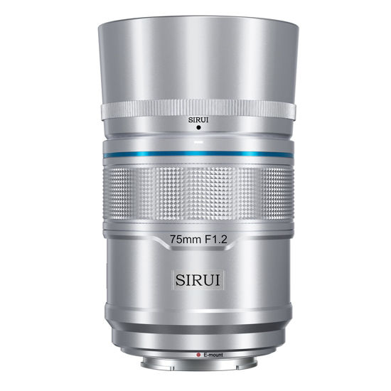 Picture of SIRUI Sniper 75mm Autofocus Lens, F1.2 Telephoto APS-C Camera Lens for A5 A6 A7 FX A9 ZV-E Series (E Mount, Silver)