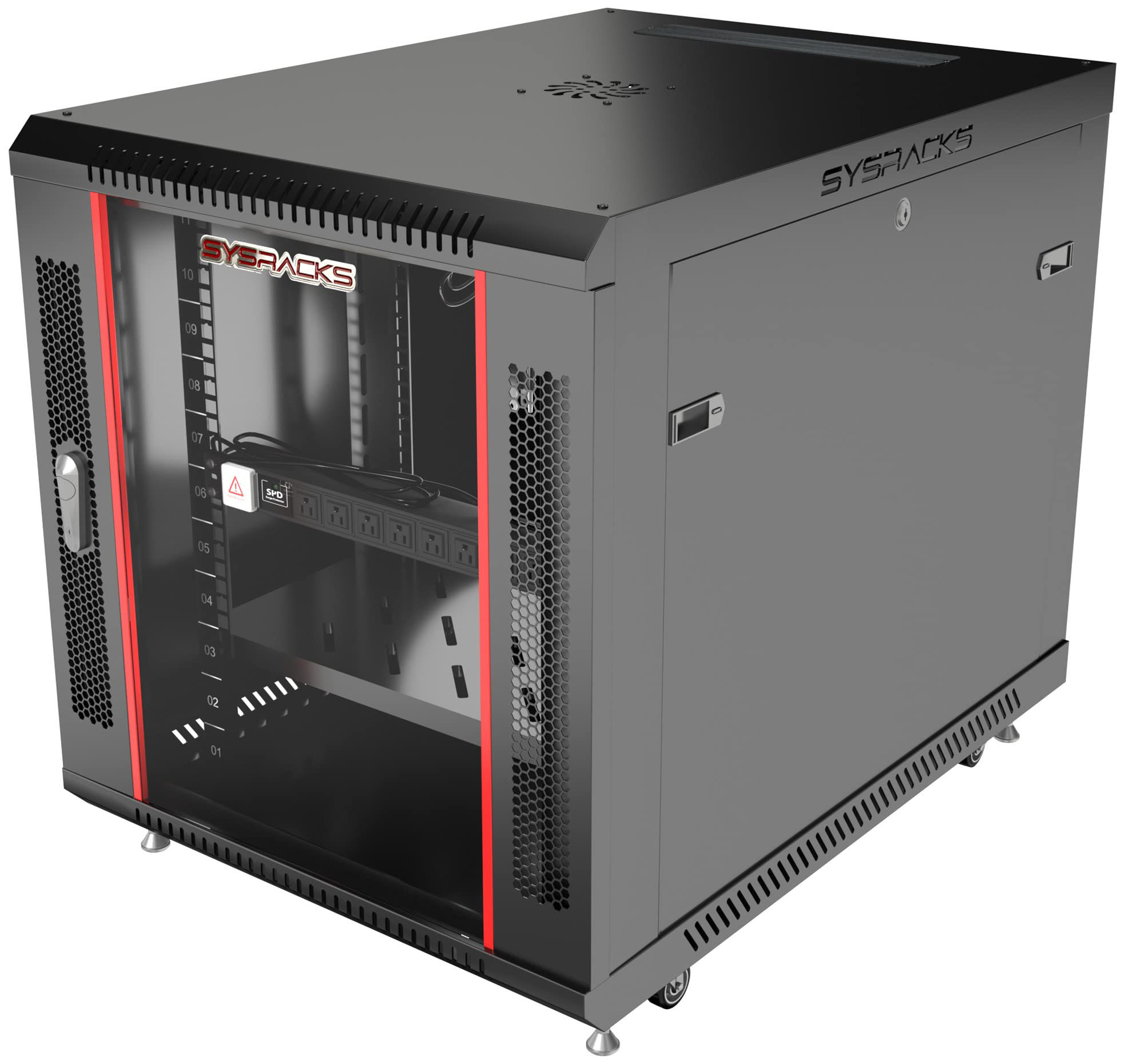 GetUSCart- SYSRACKS 12U 35 Inch Depth Server Rack Cabinet Enclosure ...