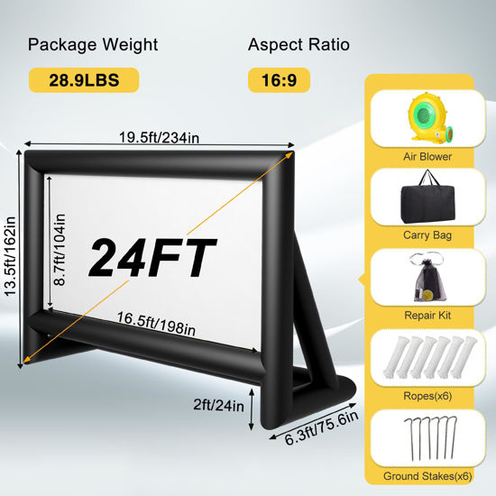 GetUSCart- Inflatable Projector Screen, 24ft Inflatable Movie Screen ...