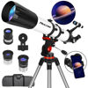 Picture of MEEZAA Telescope, Astronomy Telescope for Adults High Powered, 90mm Aperture 800mm Professional Refractor Telescopes for Kids & Beginners, Multi-Coated High Transmission with Phone Adapter Carry Bag