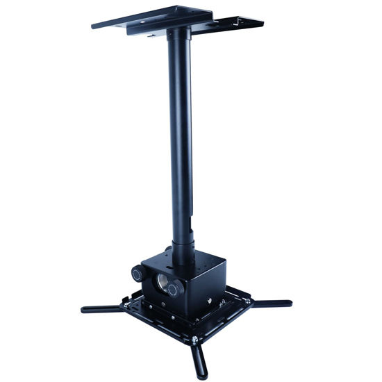 Picture of Viri,Projector Celling Mount with Universal Mounting Plate-HT30-BLK,Mounting Type: Vertical & Side with 50kg Load Capacity,Accurately Adjust Yaw/Roll/Pitch Angle by ±5°,Suitable: Homes Offices Cinema