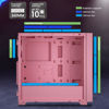 Picture of VETROO AL800 Full Tower PC Computer Case w/Door Opening Design Tempered Glass, E-ATX/ATX Support, Built-in ARGB LED Strip, Pre-Installed ARGB & PWM FDB Fan in Rear, Support for 40 Series GPUs -Pink