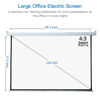 Picture of Auto Motorized Projector Screen with Remote Control, 120 inch, 4:3 Aspect Ratio, Wall/Ceiling Mounted Electric Movie Screen Wrinkle-Free, Great for Home Office Theater TV, Silver