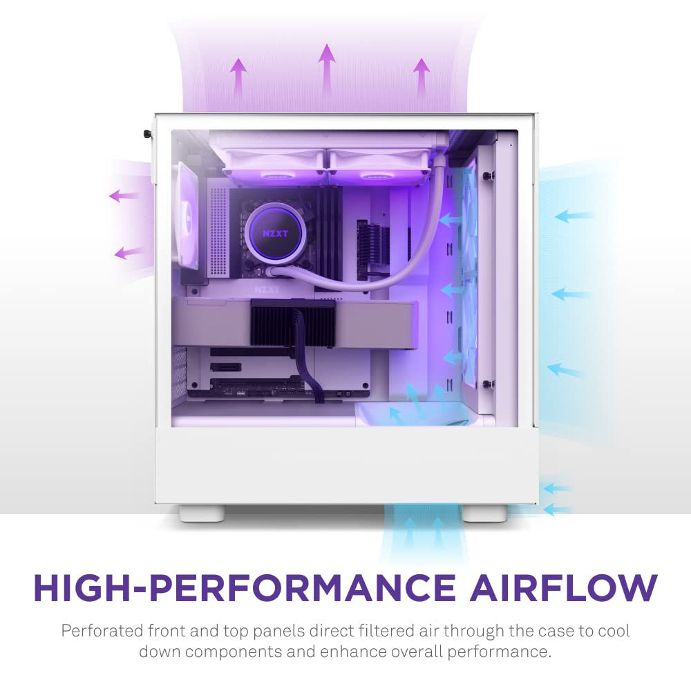 GetUSCart- NZXT H5 Flow RGB Compact ATX Mid-Tower PC Gaming Case - High ...