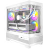 Picture of Okinos Aqua 5, Micro ATX Case, Support 360mm Radiator, 3 * 120mm ARGB Fan Pre-Installed MATX PC Case, Panoramic View Tempered Glass Front & Side Panel, with Type C Port, White