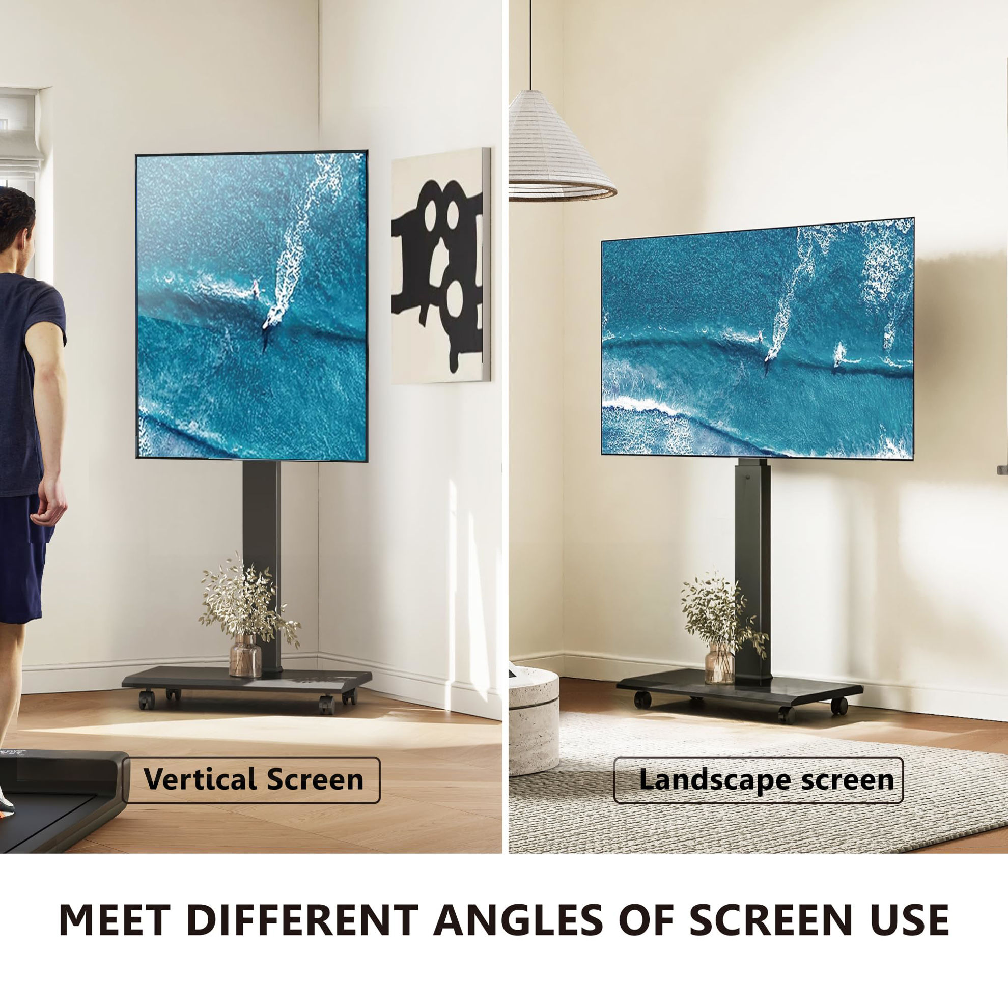 GetUSCart- FITUEYES Rolling TV Stand - Portable Mobile TV Cart on ...