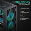 Picture of MUSETEX ATX PC Case Pre-Install 6 PWM ARGB Fans, Polygonal Mesh Computer Gaming Case, Opening Tempered Glass Side Panel Mid-Tower Case, USB 3.0 x 2, Black, NN8