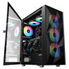 Picture of SAMA 3509 ATX Mid Tower Computer Case Steel Mesh Front Tempered Glass with Open Door 4 ARGB Fans Pre-Install USB3.0X2 360mm AIO Support at Front Black