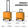 Picture of TydeCkare 16" Carry on Luggage with 2 Laptop Compartments, Lightweight Hardshell ABS+PC Suitcase with Dual Control TSA Lock, with YKK Zipper, 4 Spinner Silent Wheels, for Business Travel, Orange