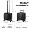 Picture of TydeCkare 16" Carry on Luggage with 2 Laptop Compartments, Lightweight Hardshell ABS+PC Suitcase with Dual Control TSA Lock, with YKK Zipper, 4 Spinner Silent Wheels, for Business Travel, Black