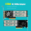 Picture of GLOTRENDS PA40 Quad M.2 NVMe to PCIe 3.0 X8 Adapter with PCIe Bifurcation Function, Support 22110/2280/2260/2242/2230 Size