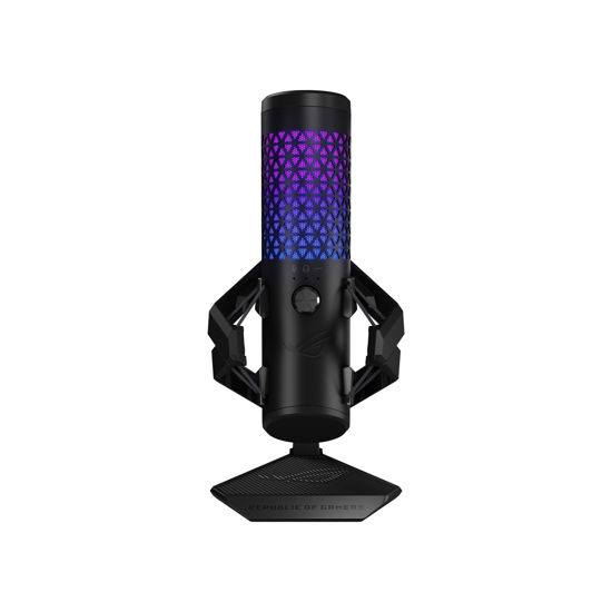 Picture of ASUS ROG Carnyx USB Gaming Microphone (25mm Condenser Capsule, 192kHz/24-bit, Cardioid, high-Pass Filter, Built-in pop Filter, Metal Shock Mount, one-Touch Mute, USB, Aura Sync RGB)- Black